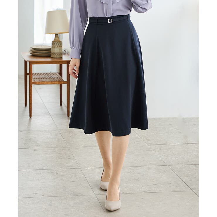 ネイビー | ボトムス スカート ひざ丈 | Honeys