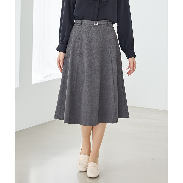 杢チャコール | ボトムス スカート ひざ丈 | Honeys