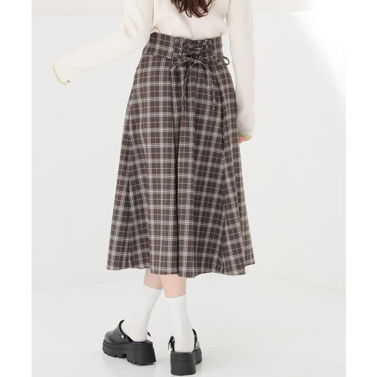 グレーチェック | ボトムス スカート ひざ丈 | Honeys