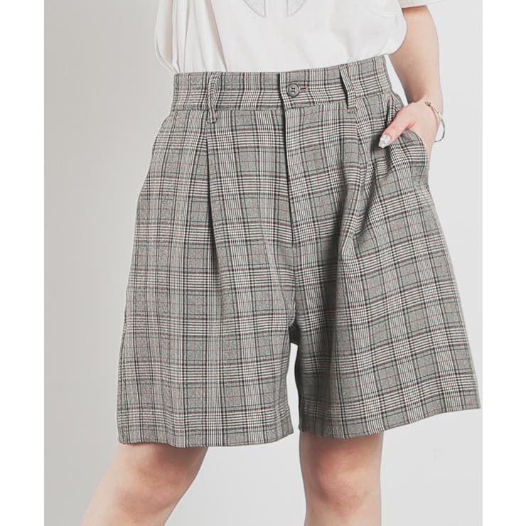 ベージュチェック | ボトムス パンツ ショートパンツ | Honeys