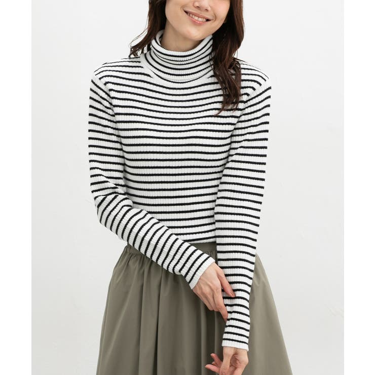 アイボリー×クロ | トップス ニット セーター | Honeys