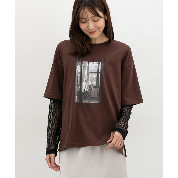 ブラウン | トップス Tシャツ ロンＴ | Honeys
