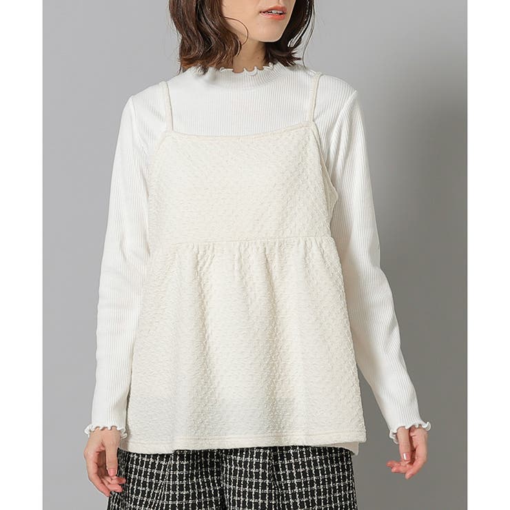 アイボリー | トップス カットソー レイヤード | Honeys