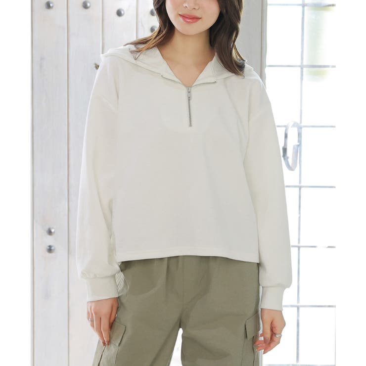 パーカー ハーフジップ スウェット | Honeys | 詳細画像21 