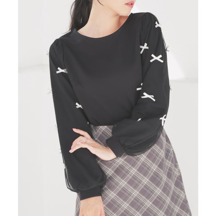 ブラック | トップス カットソー 長袖 | Honeys