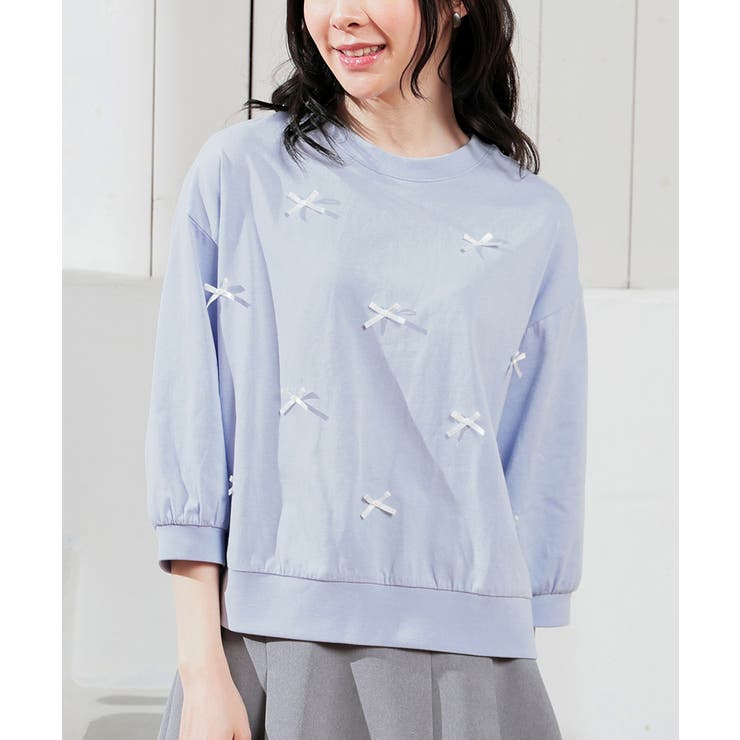 サックス | トップス カットソー リボン付トップス | Honeys