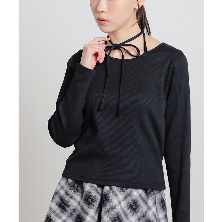 ブラック | トップス カットソー 長袖 | Honeys