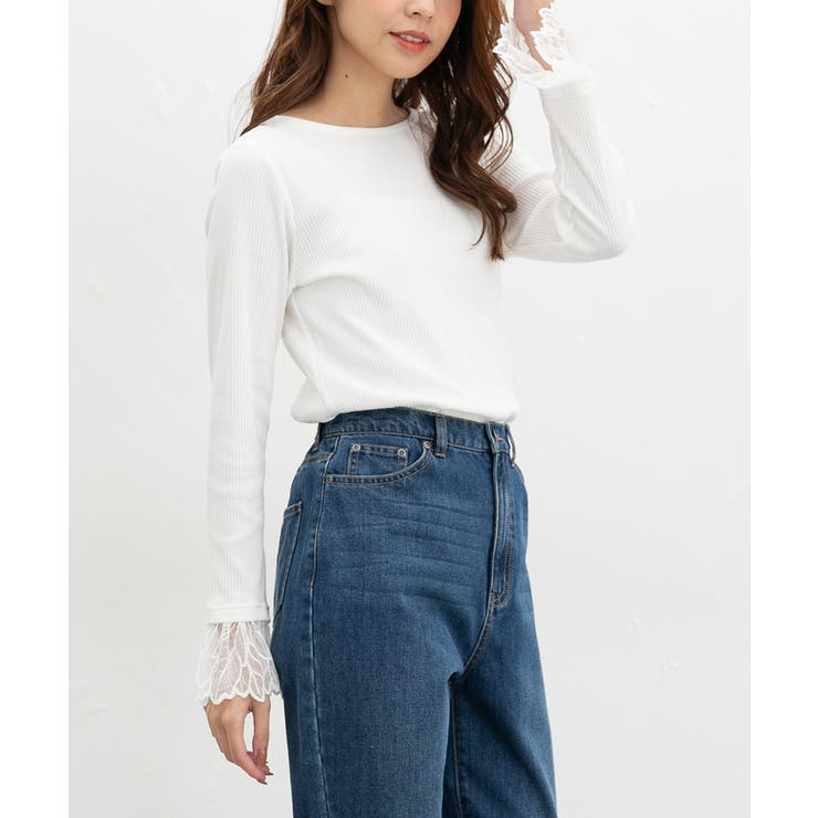 アイボリー | トップス カットソー 長袖 | Honeys