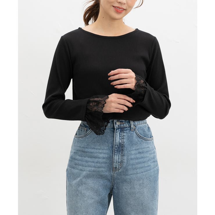 ブラック | トップス カットソー 長袖 | Honeys