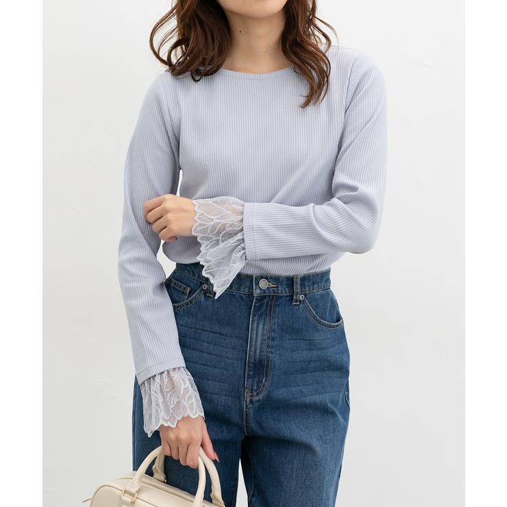 サックスグレー | トップス カットソー 長袖 | Honeys