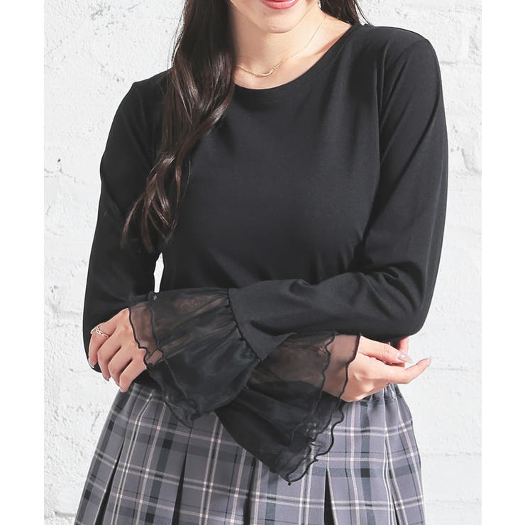 ブラック | トップス カットソー 長袖 | Honeys