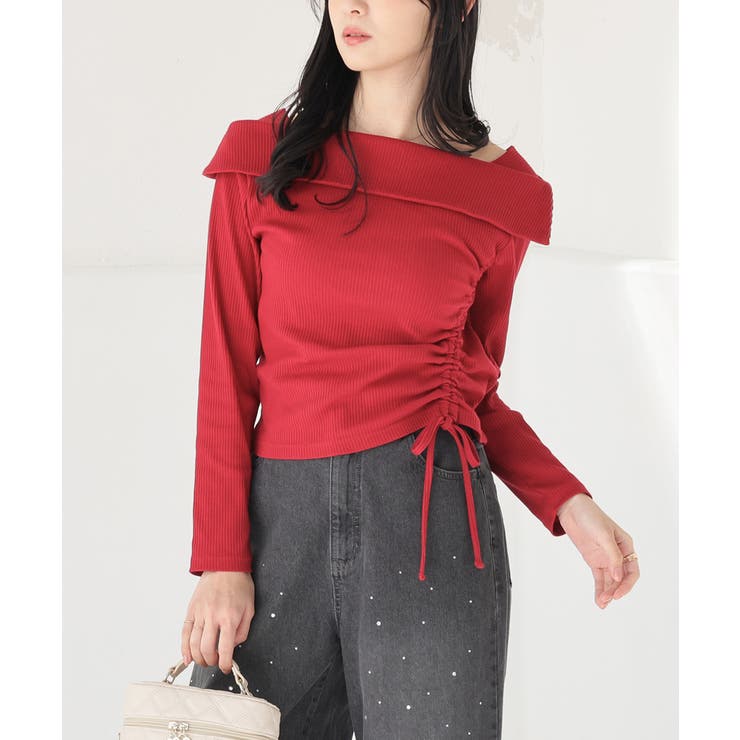 レッド | トップス カットソー 長袖 | Honeys