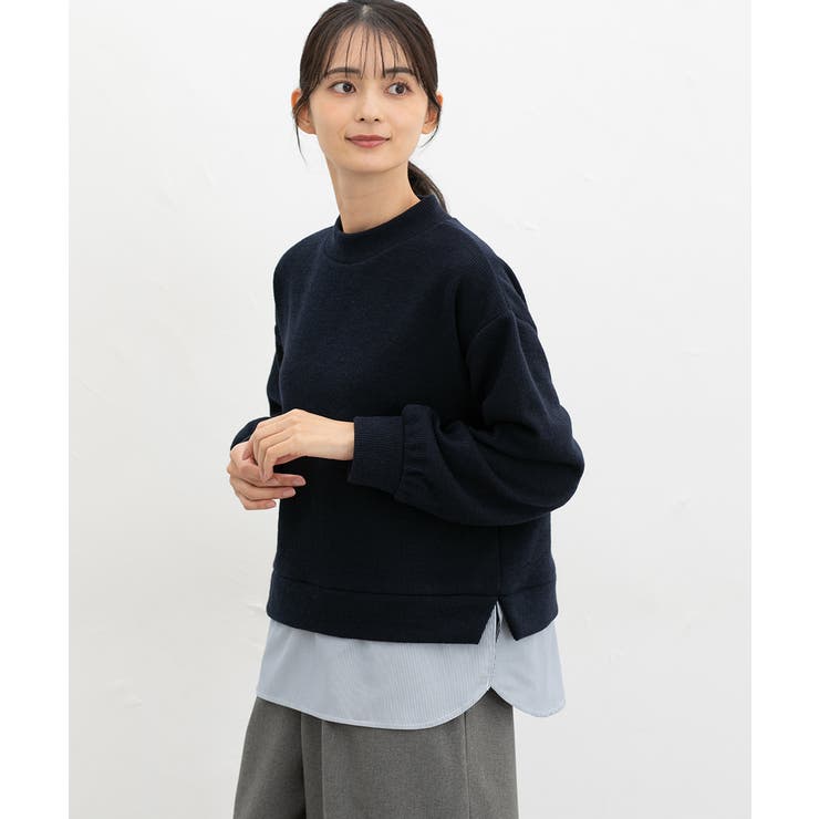 ネイビー | トップス カットソー 長袖 | Honeys