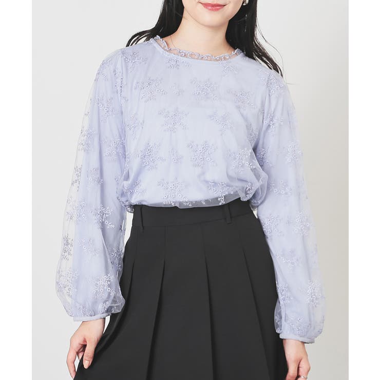 サックスグレー | トップス カットソー 長袖 | Honeys