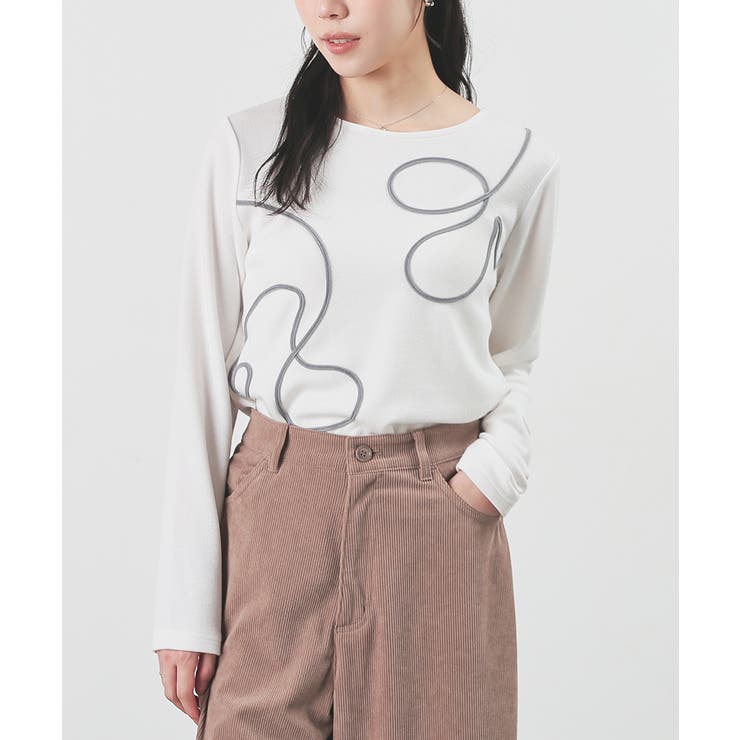 アイボリー | トップス カットソー 長袖 | Honeys