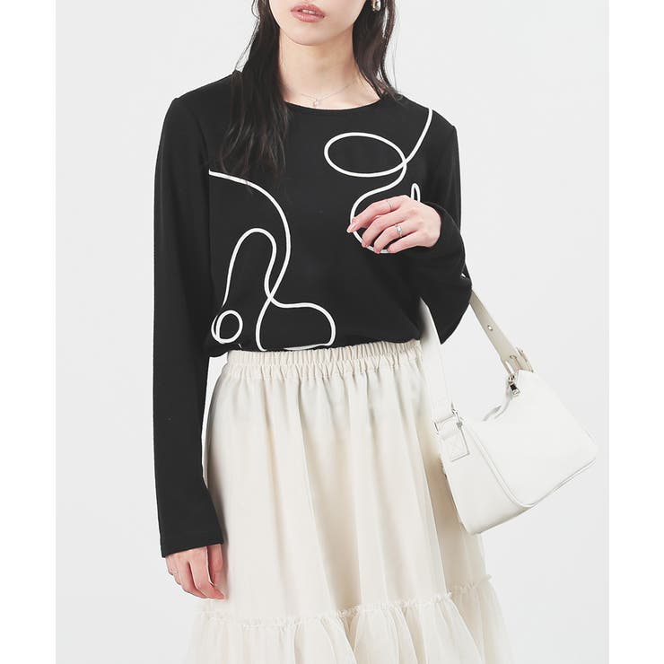 ブラック | トップス カットソー 長袖 | Honeys