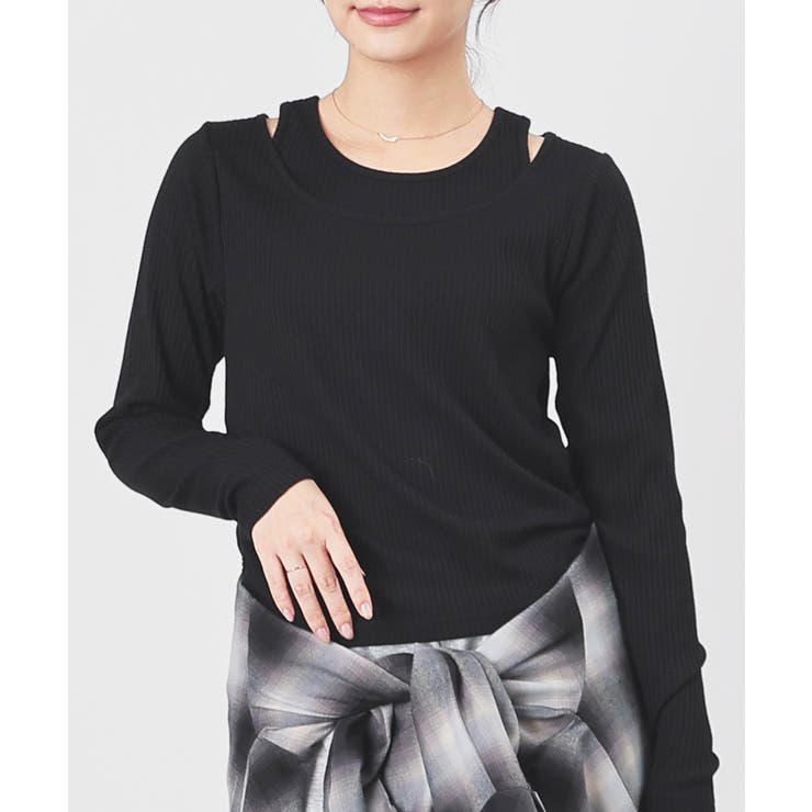 ブラック | トップス カットソー 長袖 | Honeys