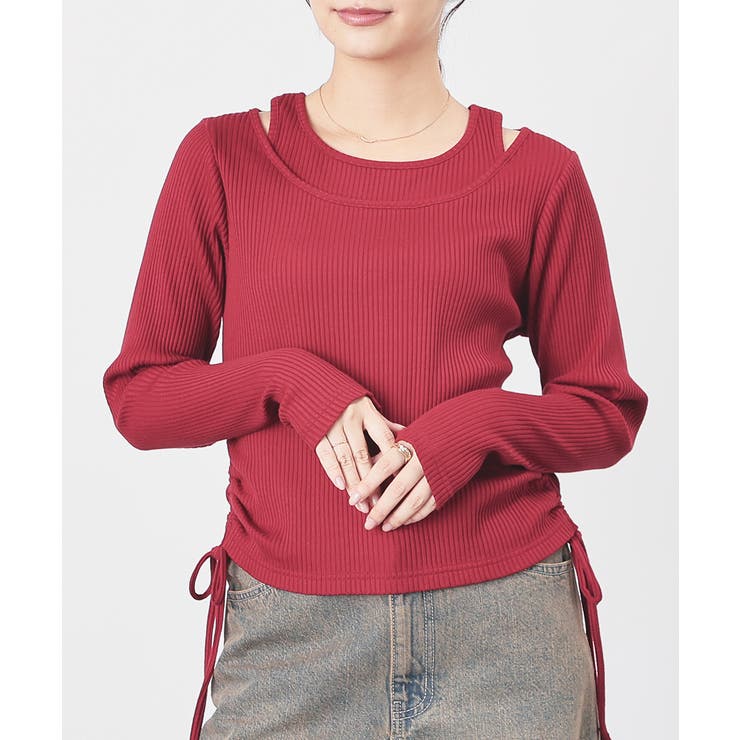 ボルドー | トップス カットソー 長袖 | Honeys