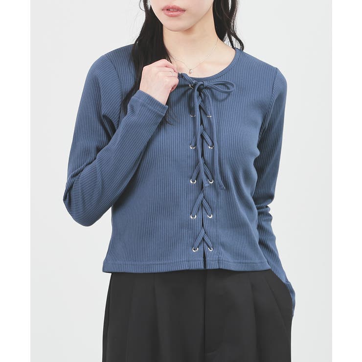 ブルー | トップス カットソー 長袖 | Honeys