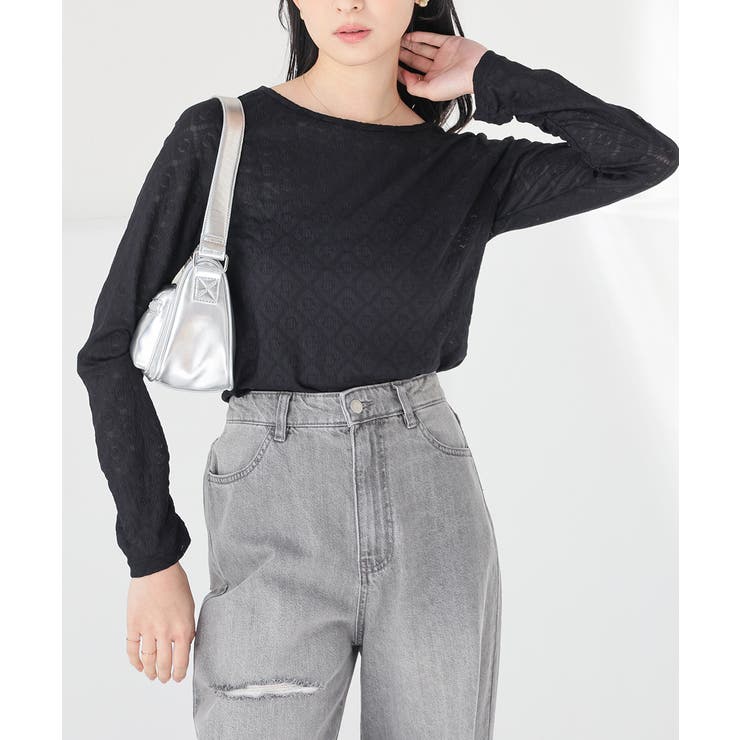 ブラック | トップス カットソー 長袖 | Honeys