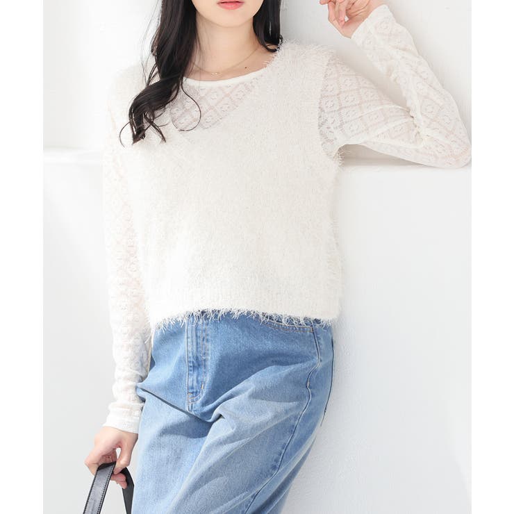 アイボリー | トップス カットソー 長袖 | Honeys