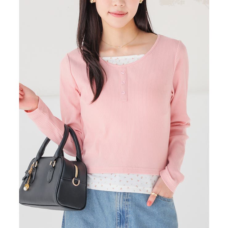 ピンク | トップス カットソー 長袖 | Honeys