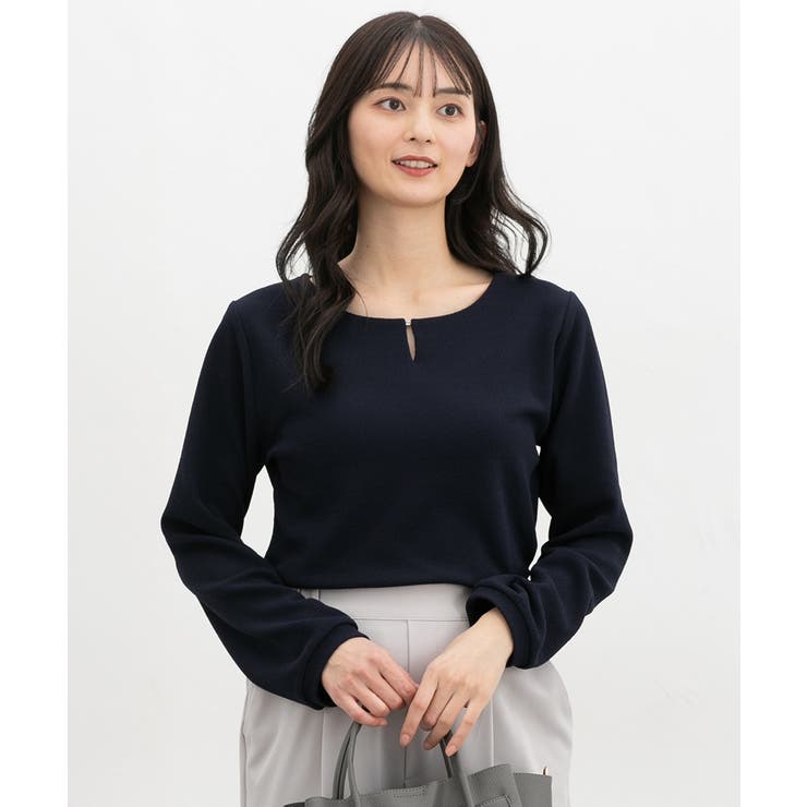 ネイビー | トップス カットソー 長袖 | Honeys