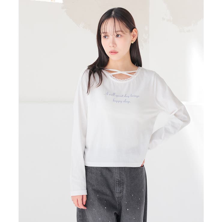 ホワイト | トップス カットソー 長袖 | Honeys