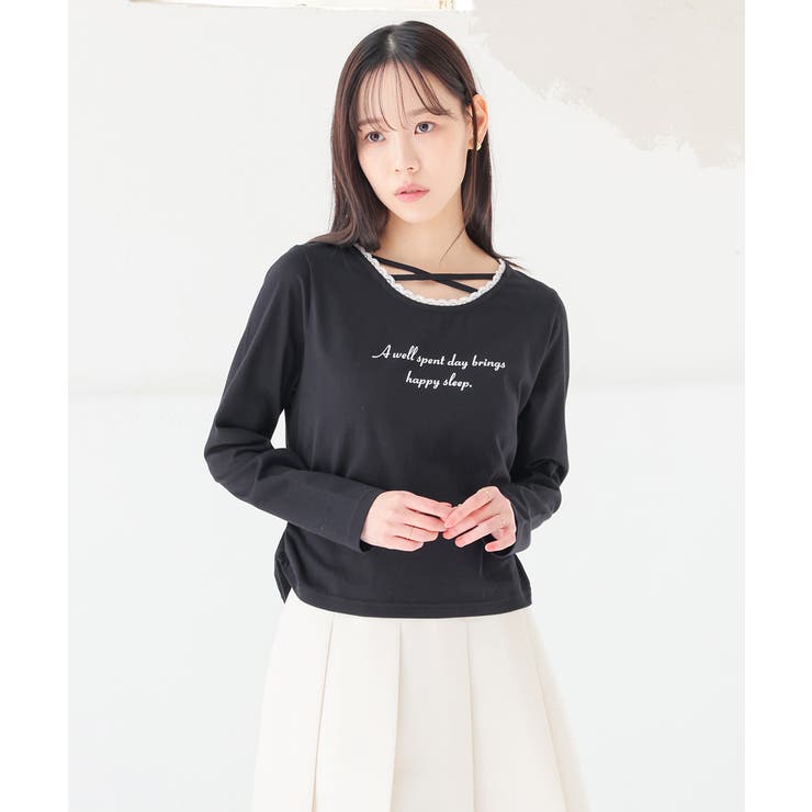 ブラック | トップス カットソー 長袖 | Honeys