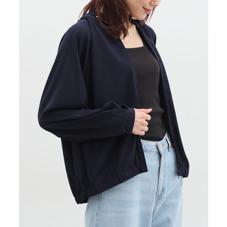 ネイビー | トップス パーカー ジップパーカー | Honeys