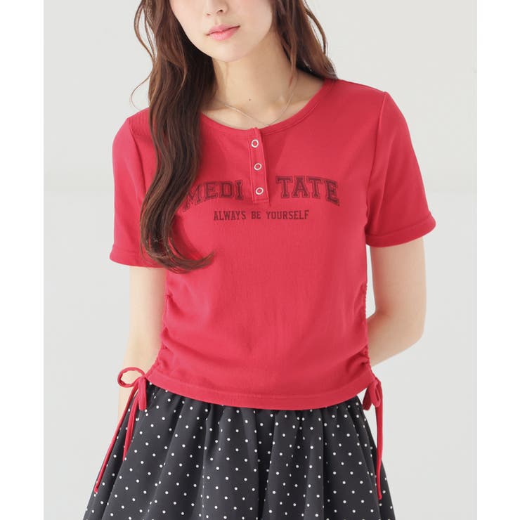 レッド | トップス カットソー 半袖 | Honeys