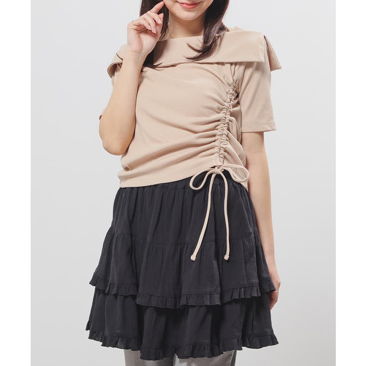 ベージュ | トップス カットソー 半袖 | Honeys