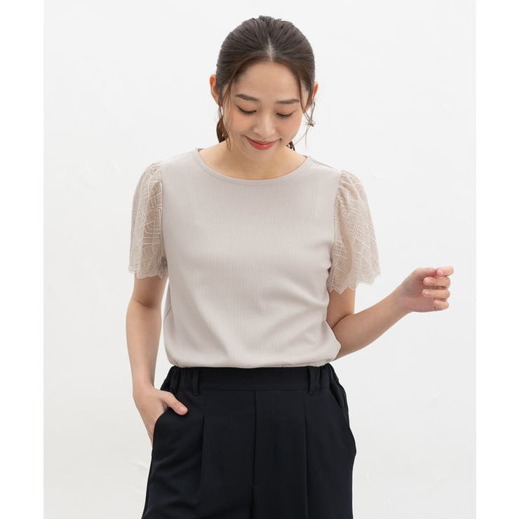 ライトベージュ | トップス カットソー 半袖 | Honeys
