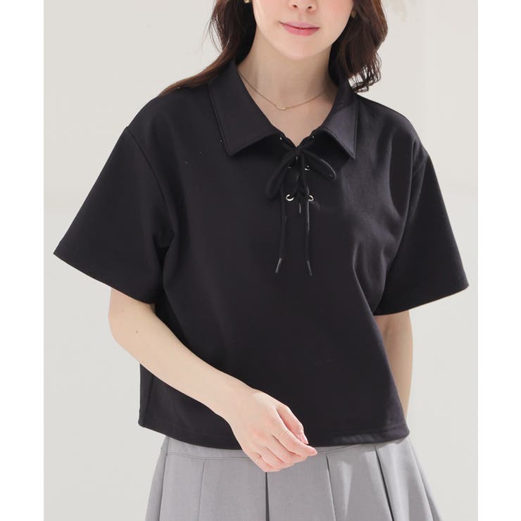 ブラック | トップス カットソー 半袖 | Honeys