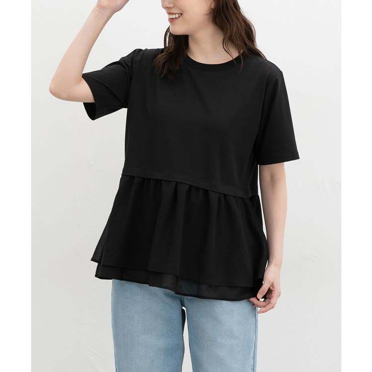 ブラック | トップス カットソー 半袖 | Honeys