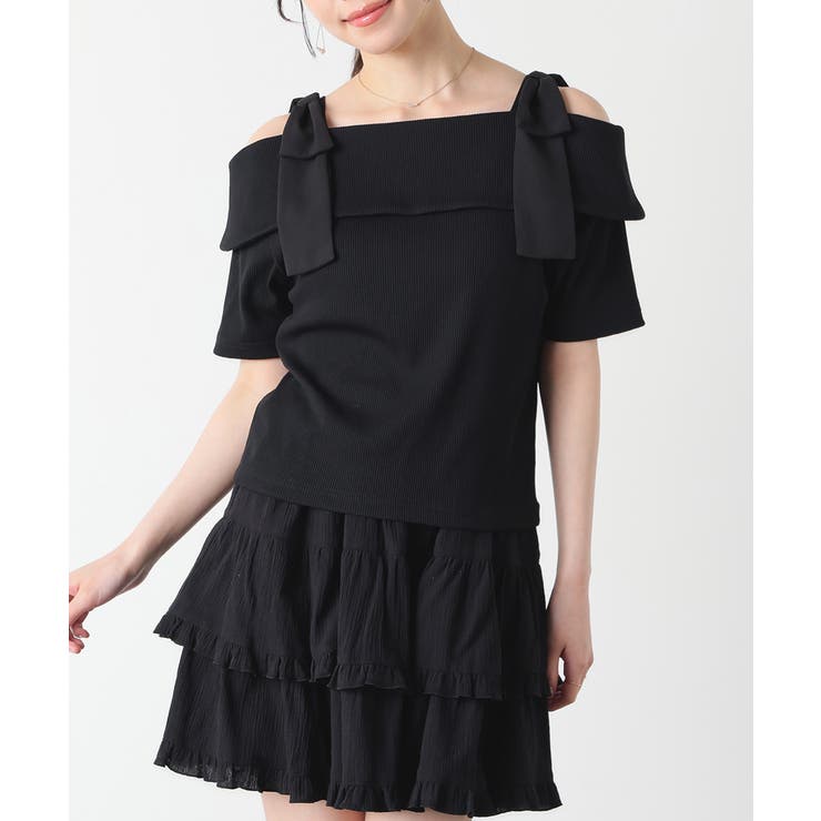 ブラック | トップス カットソー 半袖 | Honeys