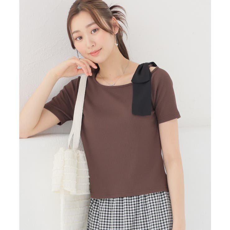 ブラウン | トップス カットソー 半袖 | Honeys