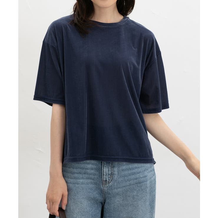 スモーキーブルー | トップス カットソー ５分袖 | Honeys