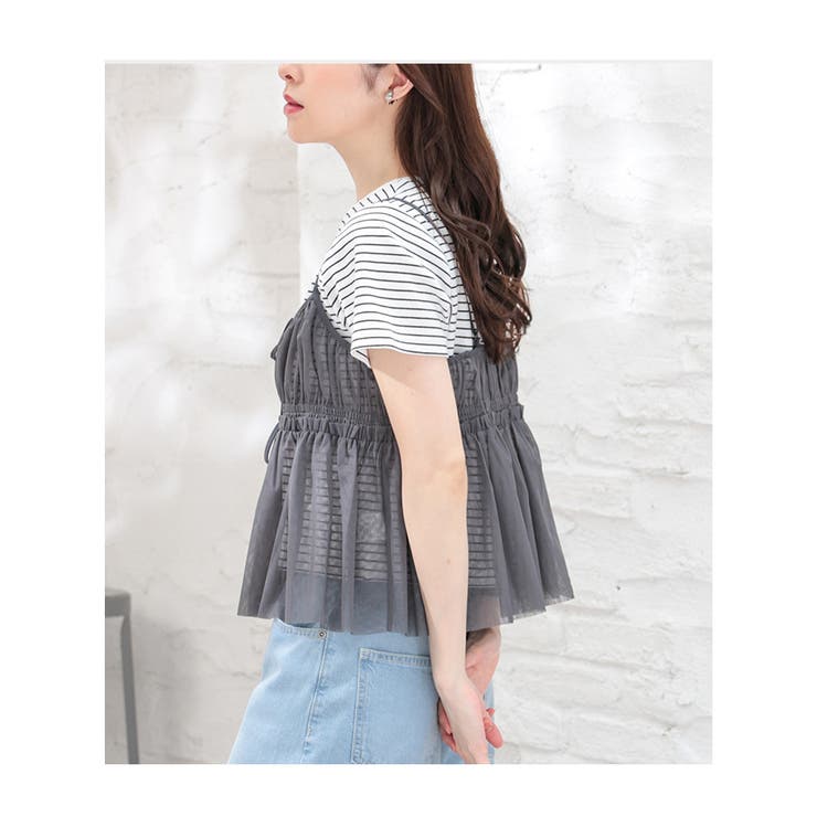 新品☆HANAE MORI  キャミソールトップス定価105,000円 セール】 チュールキャミソールトップ （キャミソール・チューブ