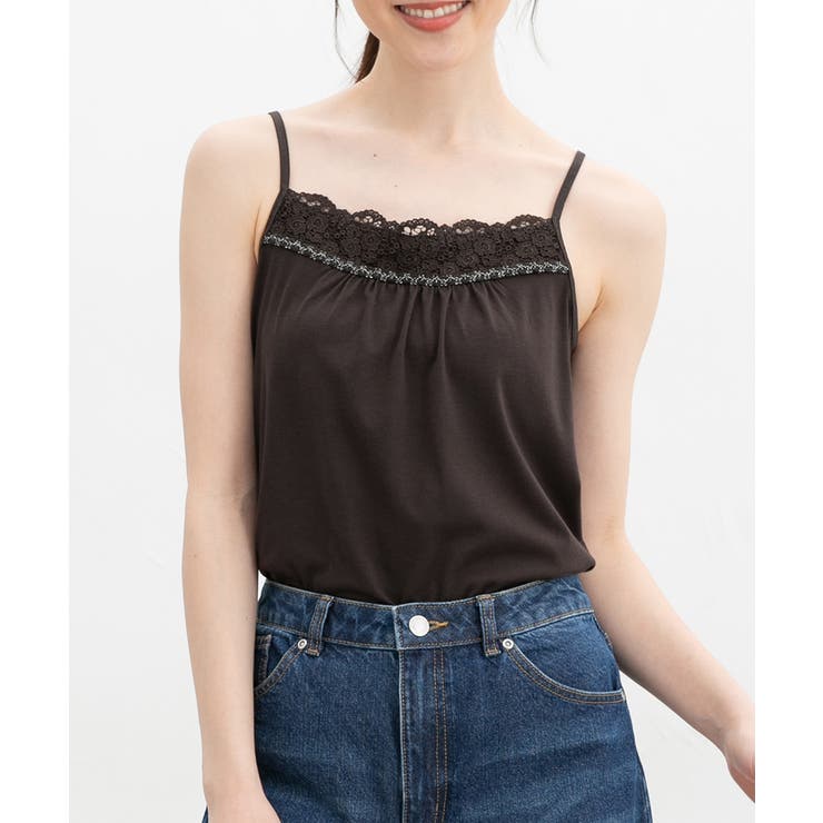 ダークブラウン | トップス キャミソール UVカット | Honeys