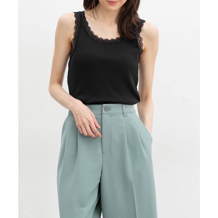 ブラック | 【ハニーズ】トップス レースタンク タンクトップ | Honeys