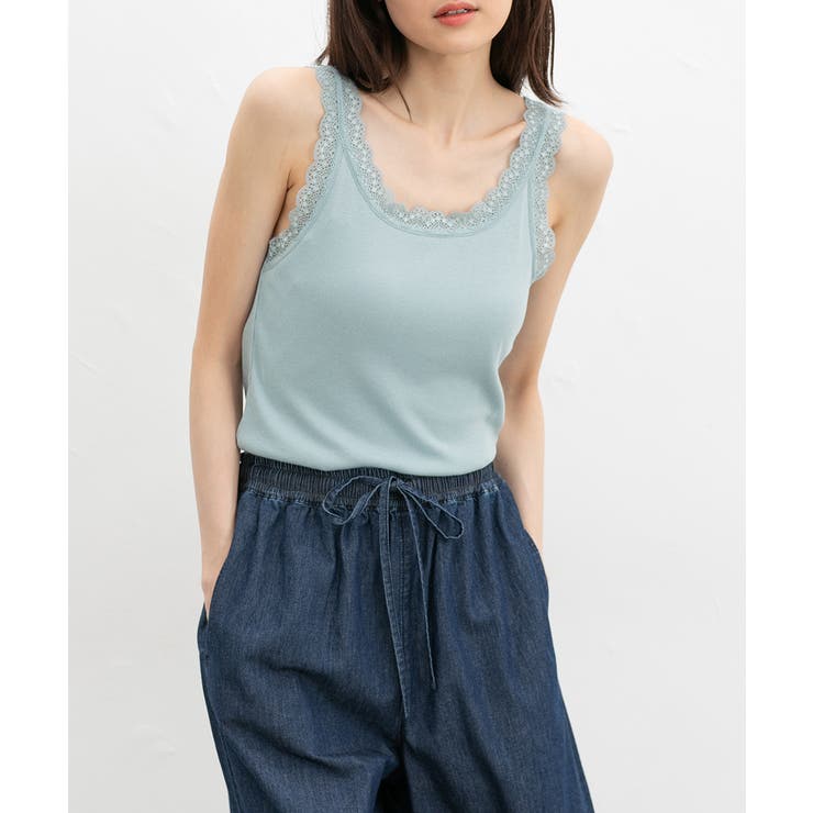 サックス | 【ハニーズ】トップス レースタンク タンクトップ | Honeys