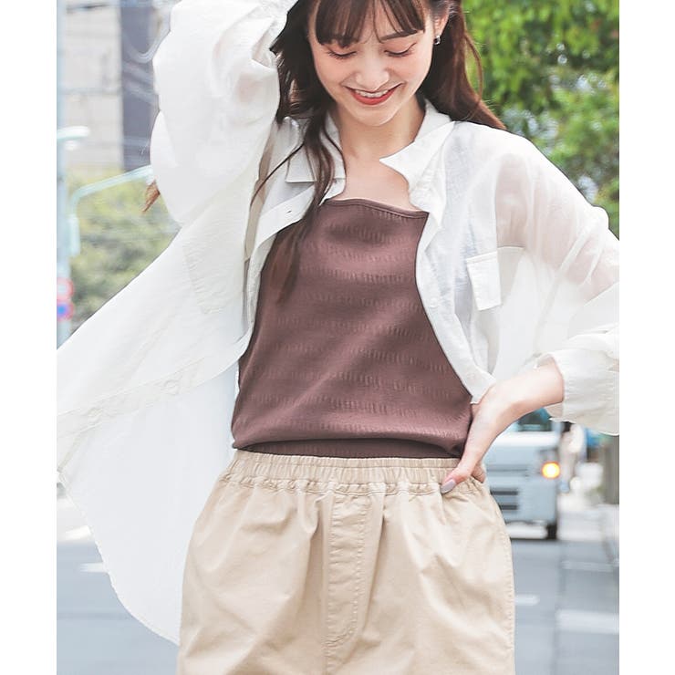 ブラウン | トップス タンクトップ ストレッチ | Honeys