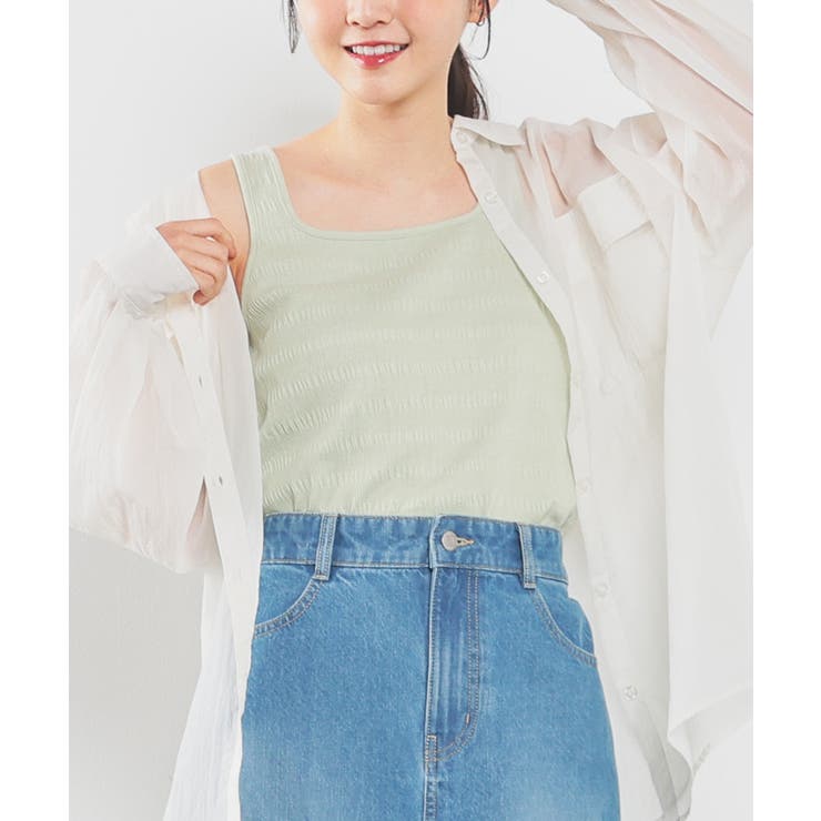 ライトグリーン | トップス タンクトップ ストレッチ | Honeys