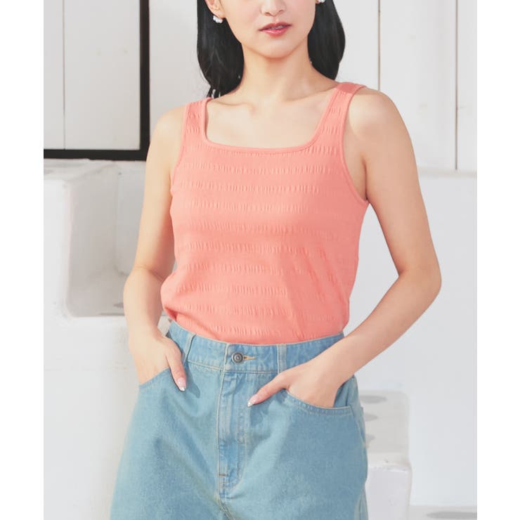 オレンジ | トップス タンクトップ ストレッチ | Honeys