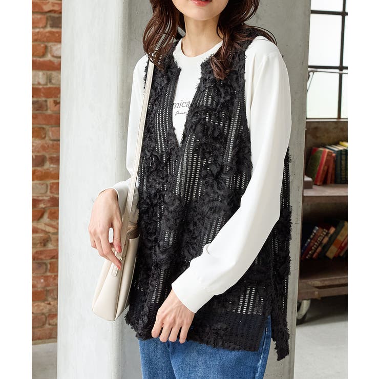 ブラック | トップス ベスト ジレ | Honeys