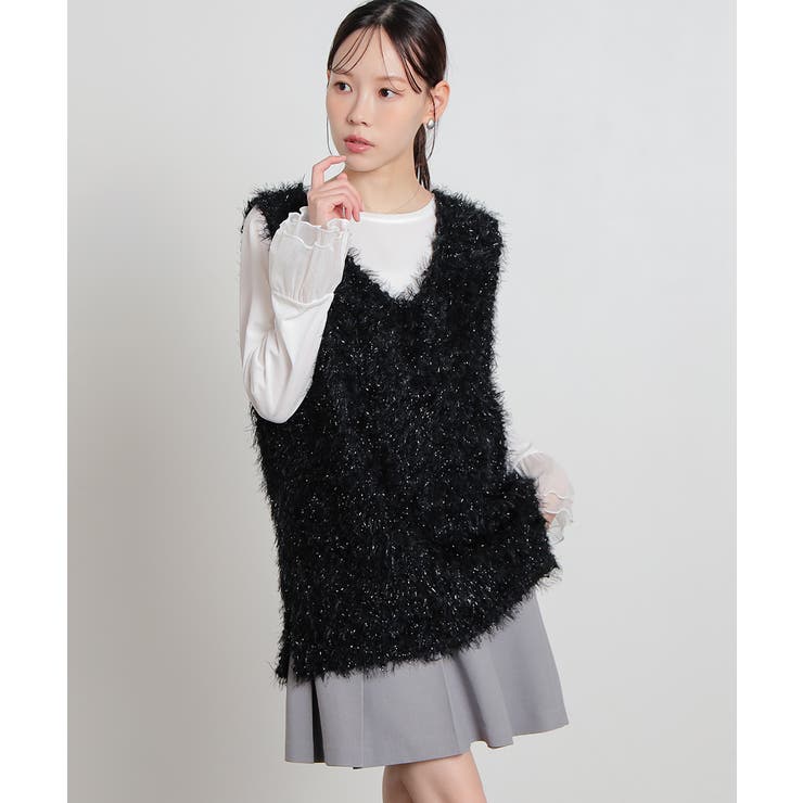 ブラック | トップス ベスト ジレ | Honeys