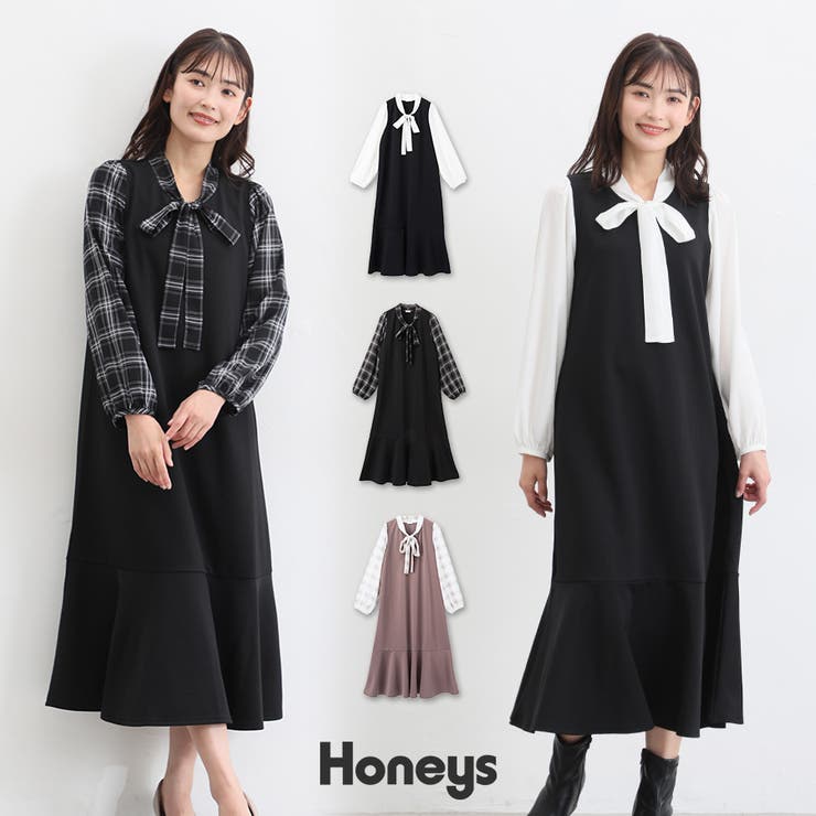 ワンピース 長袖 ロングワンピ[品番：HNSW0007743]｜Honeys（ハニーズ）のレディースファッション通販｜SHOPLIST（ショップリスト）