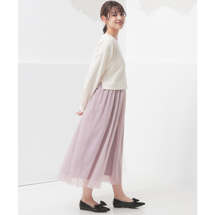 アイボリー | ワンピース 長袖 ロング丈 | Honeys