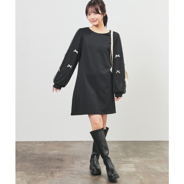 ワンピース 長袖 ミニ丈 | Honeys | 詳細画像5 